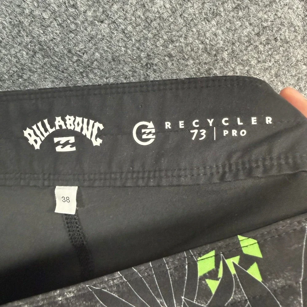 Billabong Board Shorts Mens 38 Black Floral Recycler 73 Pro Swim Trunks Surfwear
